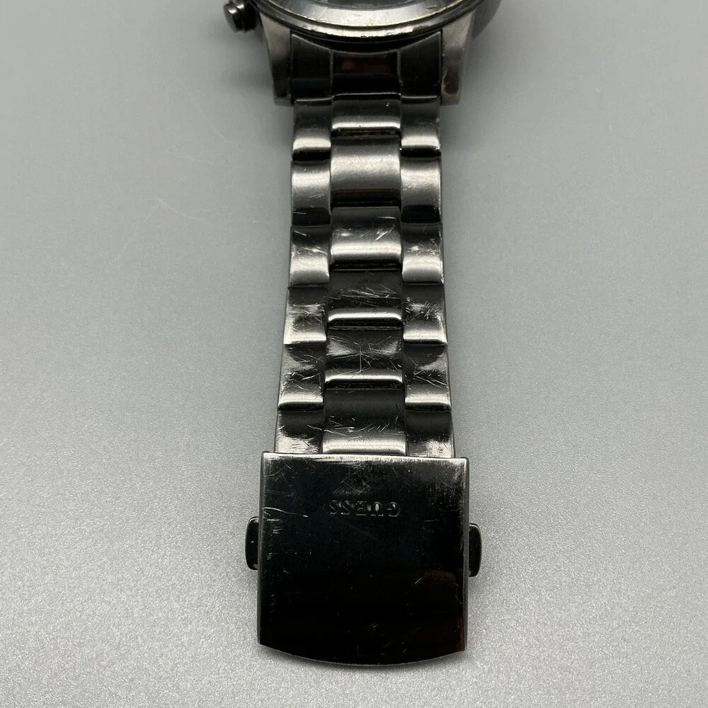 Guess Waterpro Mens Watch 44mm Black Dial Chronograph 100M New Battery 7